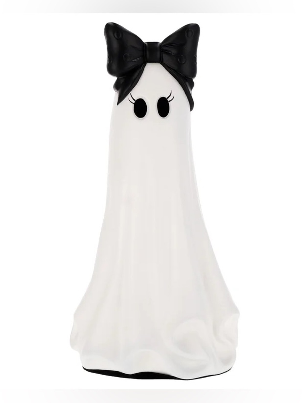 My Texas House Large Ghost with Bow Halloween Decoration Black and White 20”